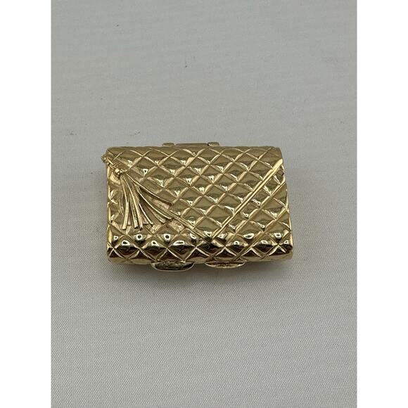 Vintage Estee Lauder Private Collections Quilted Purse Solid Perfume Compact - Picture 2 of 9